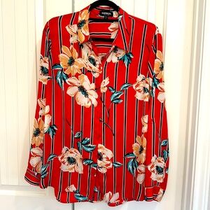 Express Red Button Down